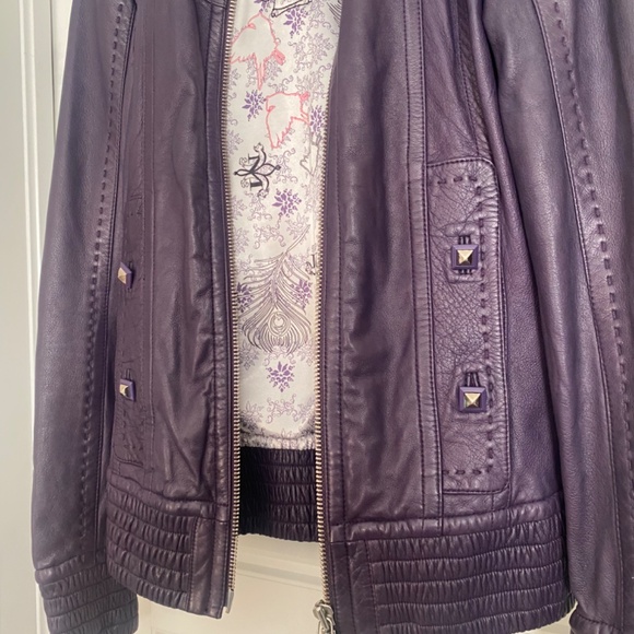 Mackage Leather Jacket Women’s Purple Size XS - Picture 9 of 11